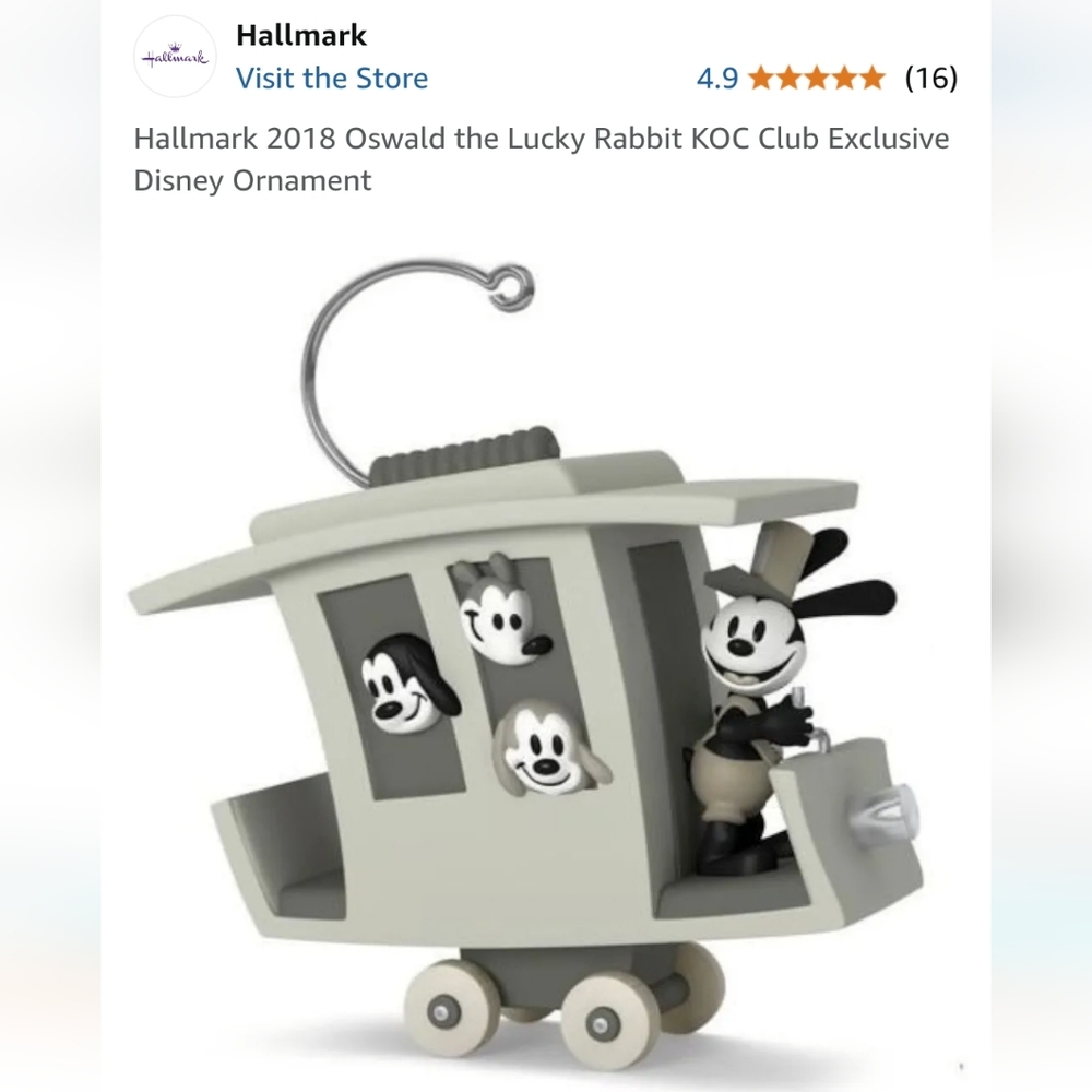 Hallmark 2018 Oswald the Lucky Rabbit KOC Club Exclusive Disney Ornament https:/